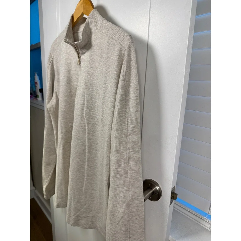 Banana Republic Core Temp Mens XL Quarter Zip Pullover Beige Heather 654536-00